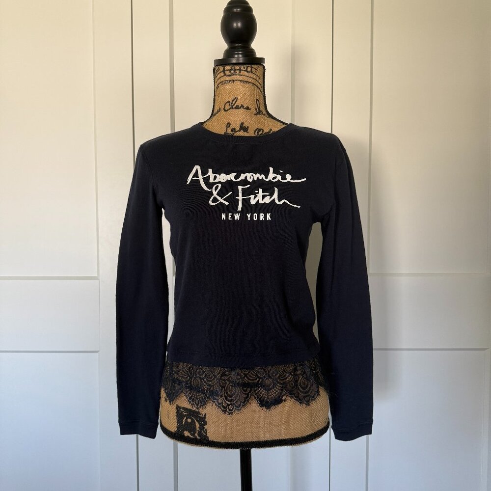 Abercrombie & Fitch New York Navy Long Sleeve Graphic Tee XS